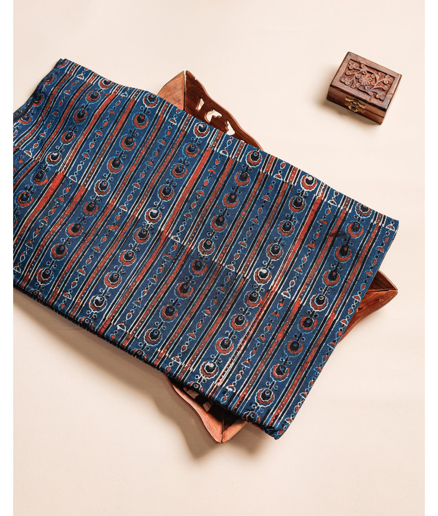 PURE COTTON BLOCK PRINTED AJRAKH FABRIC