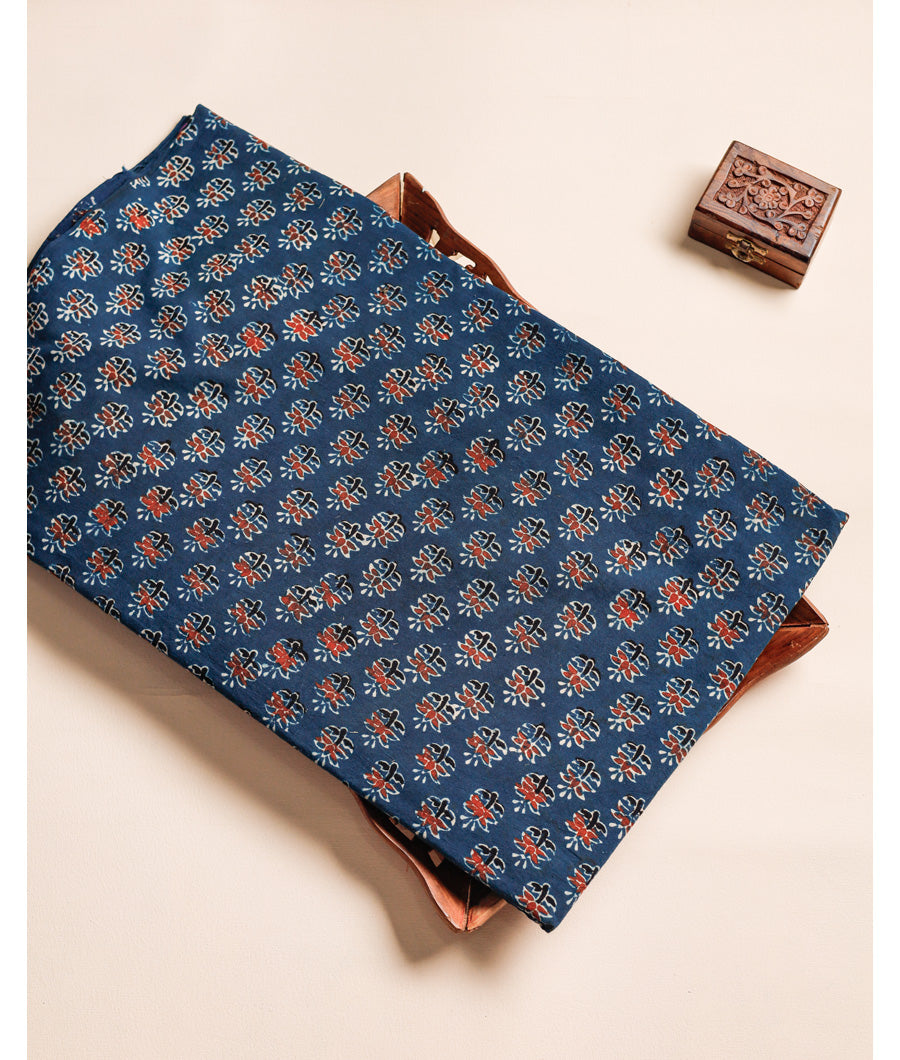 PURE COTTON BLOCK PRINTED AJRAKH FABRIC