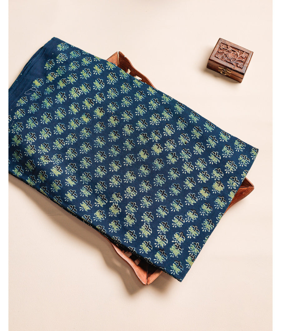 PURE COTTON BLOCK PRINTED AJRAKH FABRIC