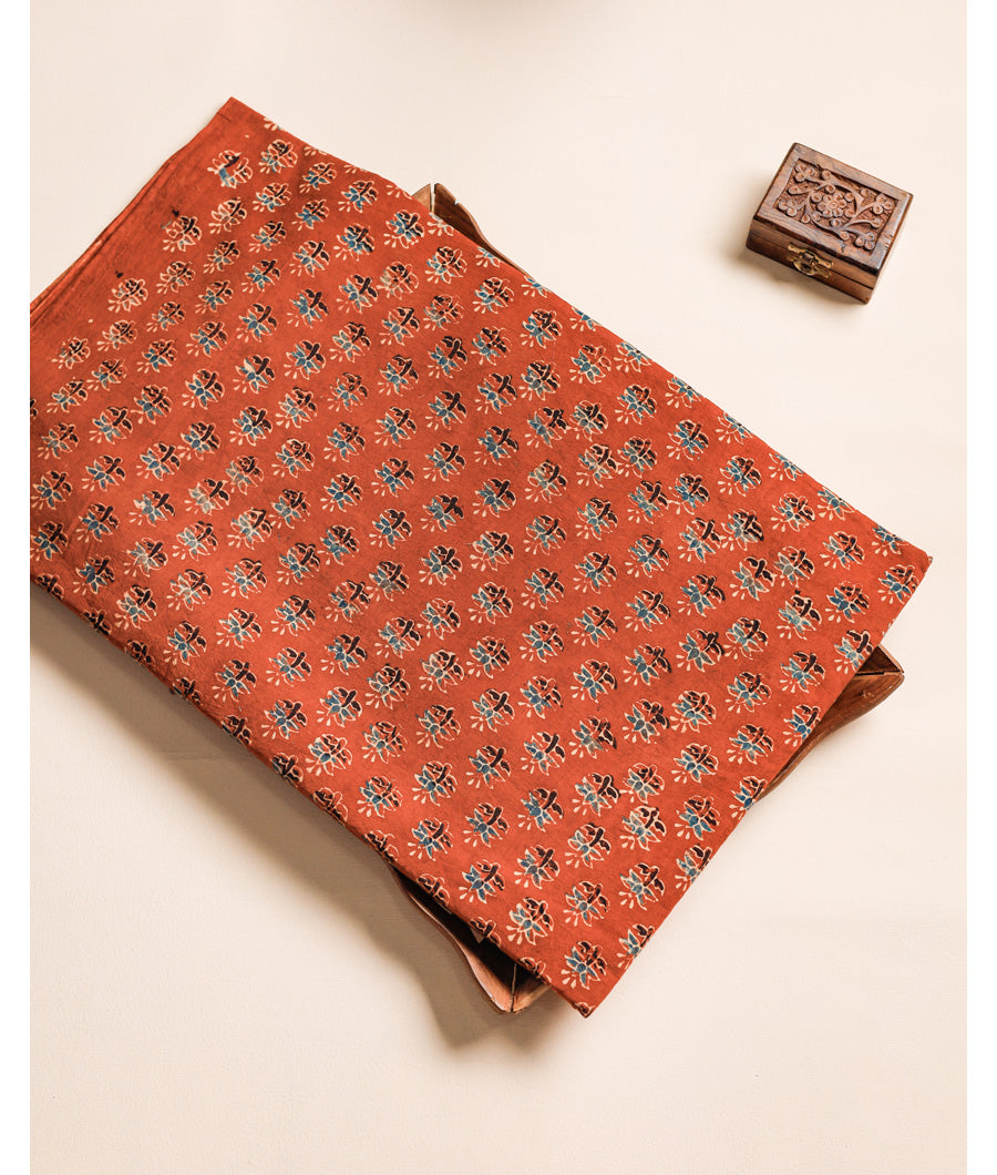 PURE COTTON BLOCK PRINTED AJRAKH FABRIC