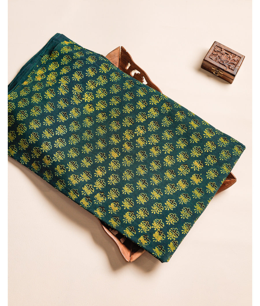 PURE COTTON BLOCK PRINTED AJRAKH FABRIC