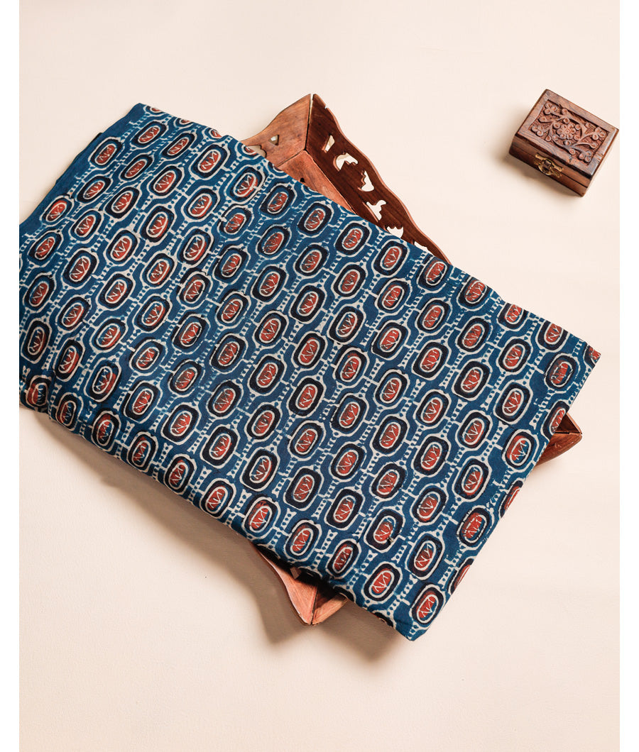 PURE COTTON BLOCK PRINTED AJRAKH FABRIC