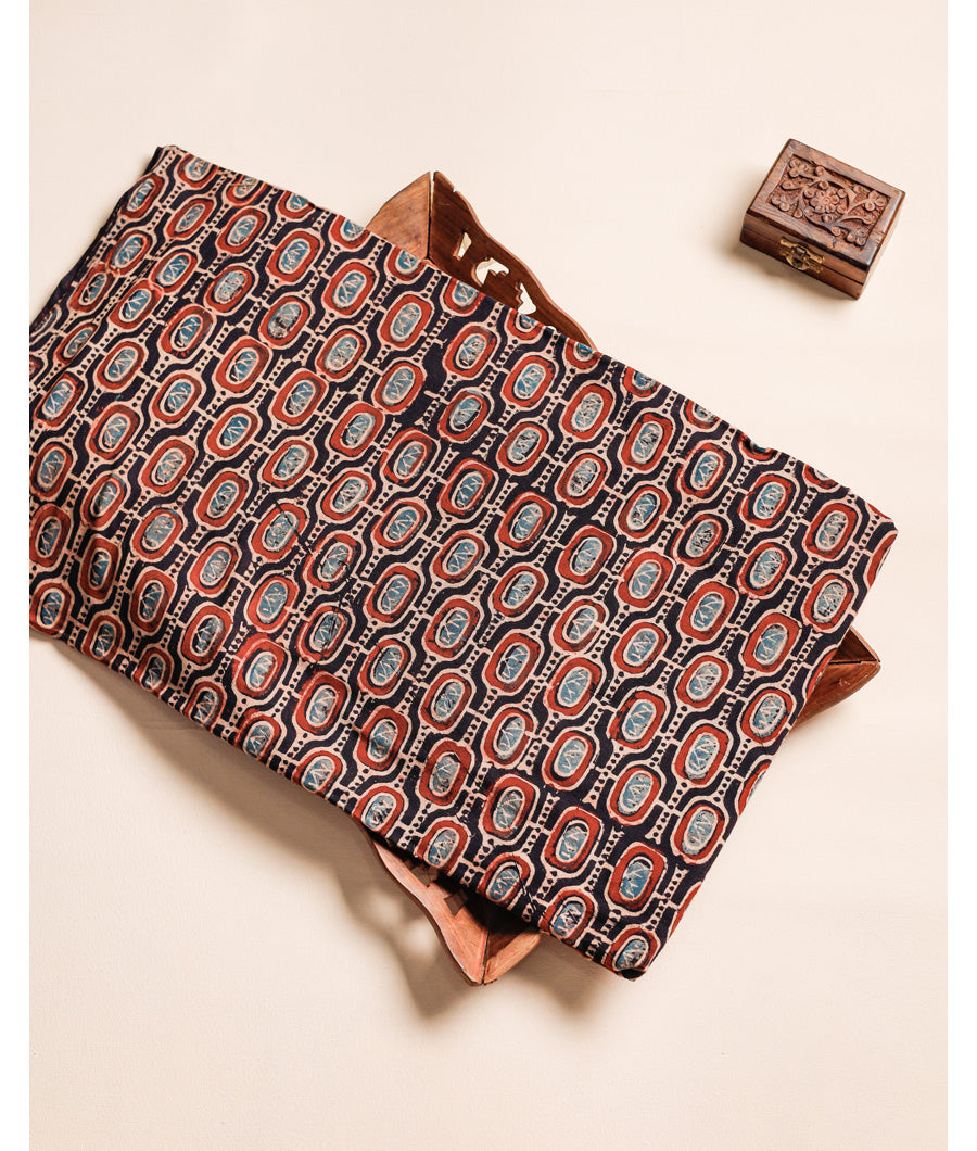 PURE COTTON BLOCK PRINTED AJRAKH FABRIC