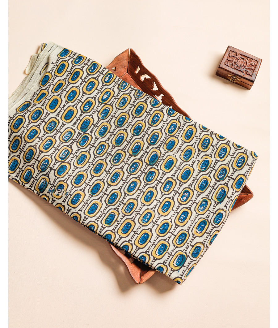 PURE COTTON BLOCK PRINTED AJRAKH FABRIC