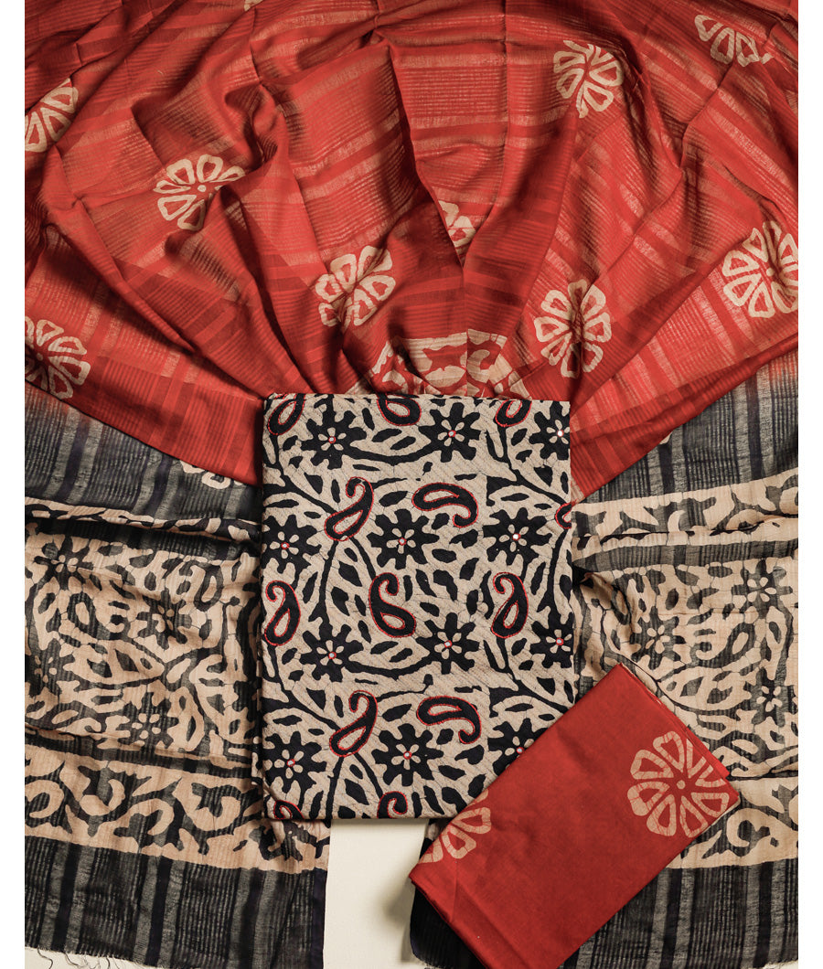 CHANDERI PRINTED SUIT SET