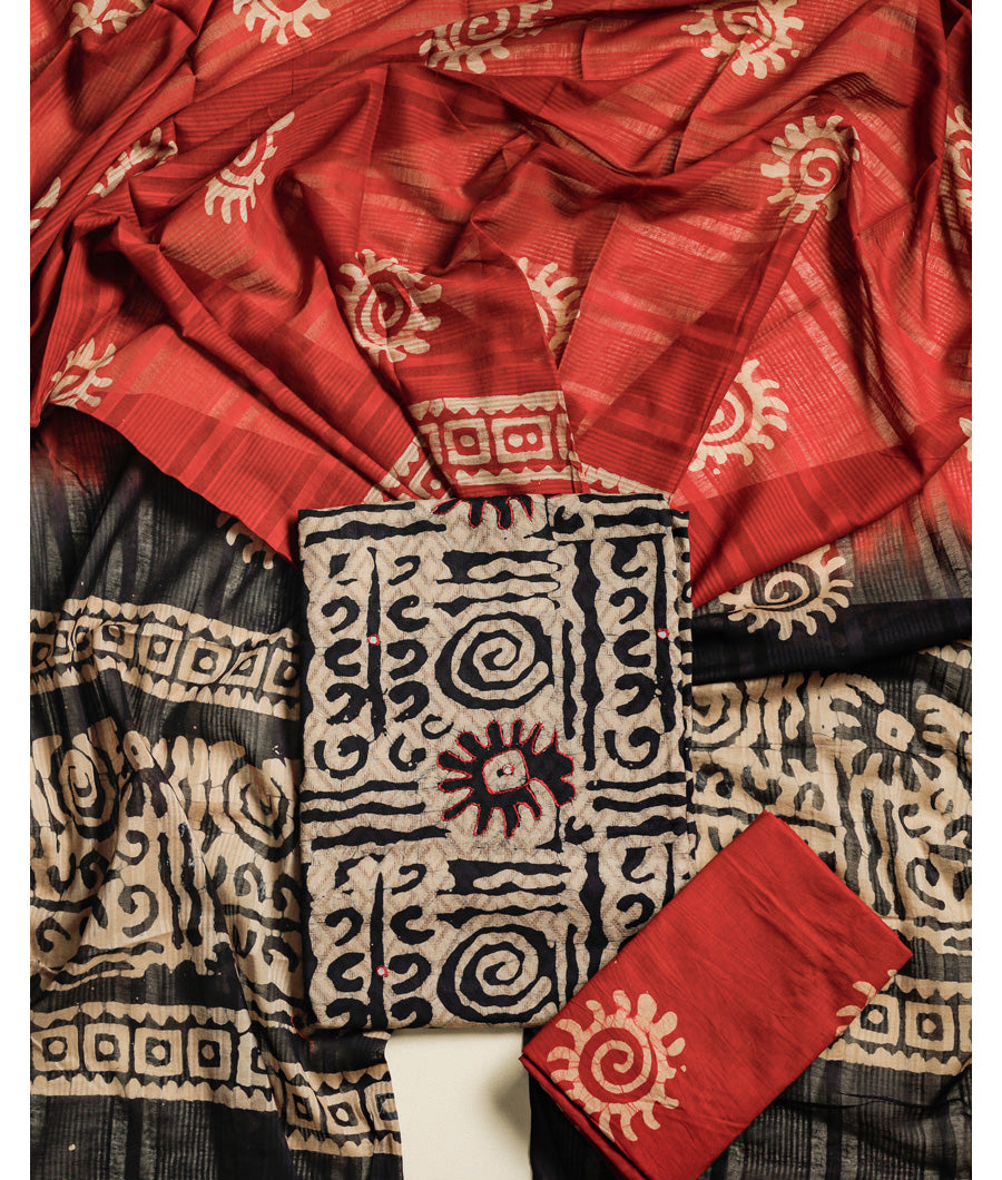 CHANDERI PRINTED SUIT SET
