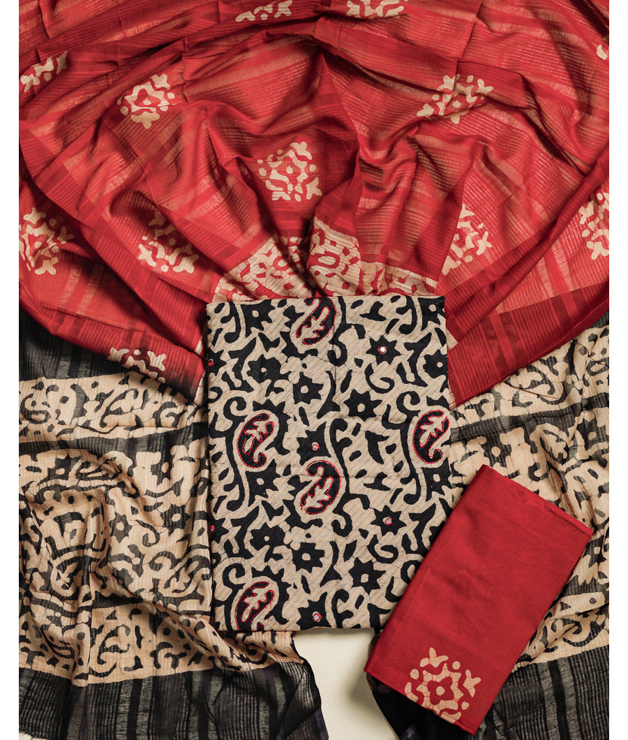 CHANDERI PRINTED SUIT SET