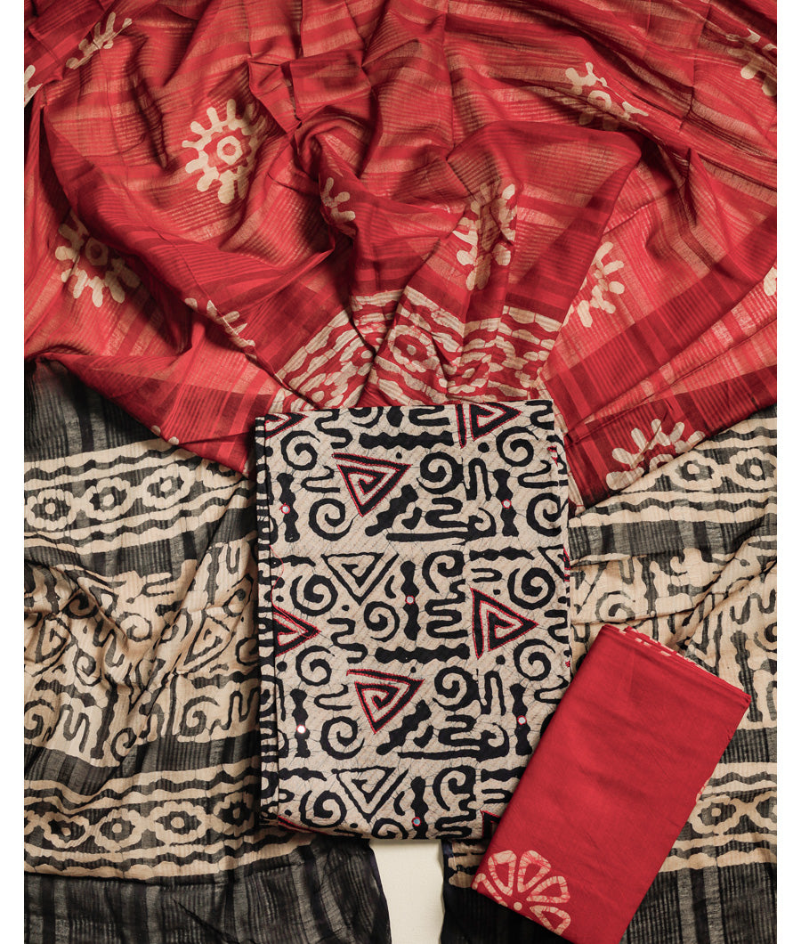 CHANDERI PRINTED SUIT SET
