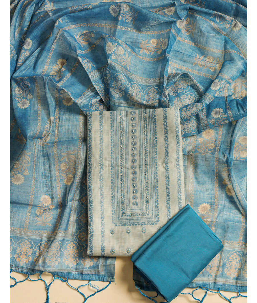 CHANDERI PRINTED SUIT SET