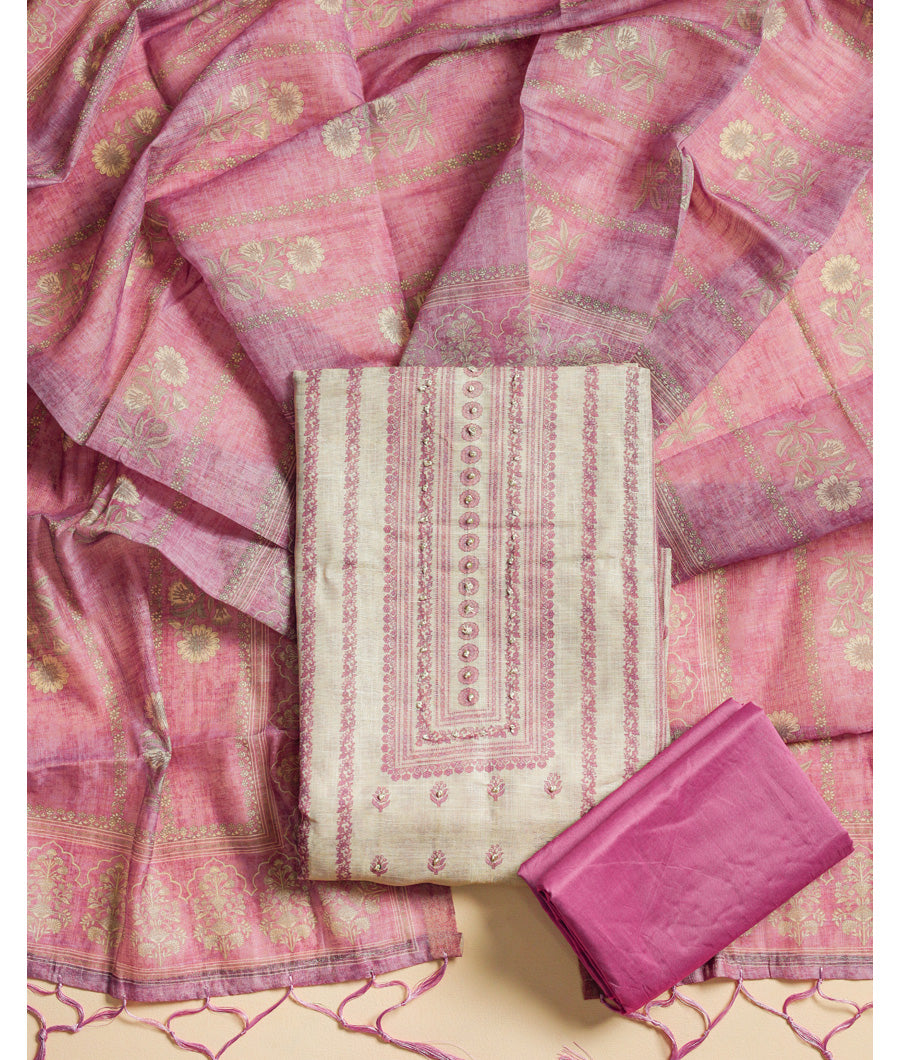 CHANDERI PRINTED SUIT SET