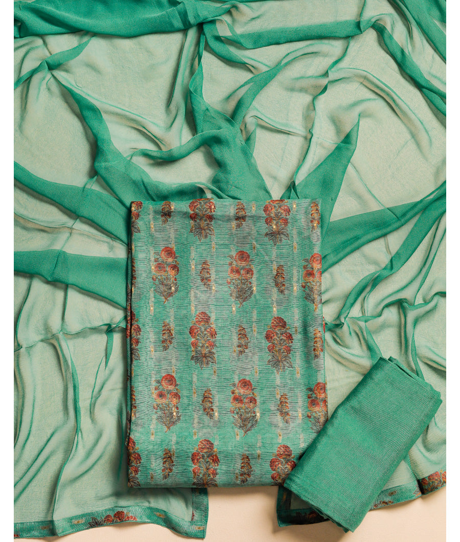 CHANDERI PRINTED SUIT SET
