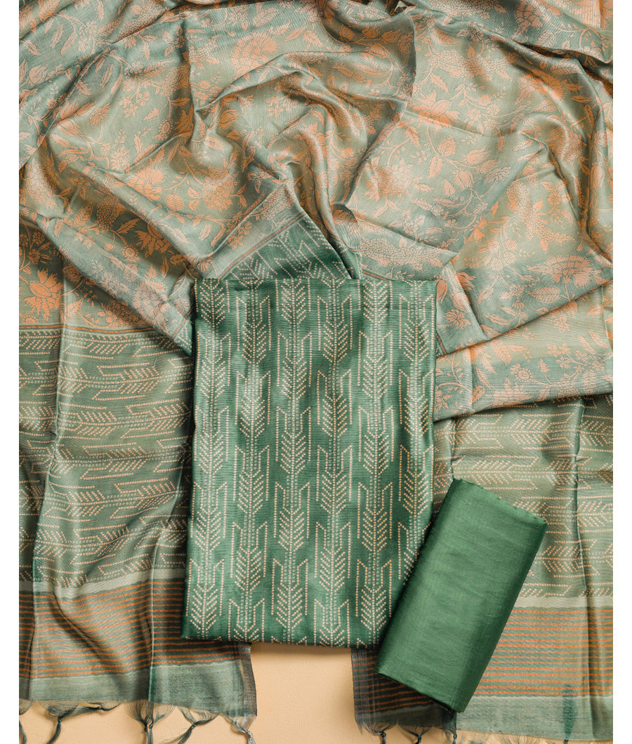 SEMI TUSSAR PRINTED SUIT SET