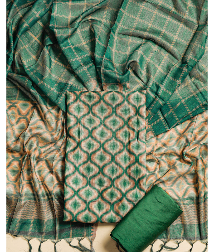 SEMI TUSSAR PRINTED SUIT SET