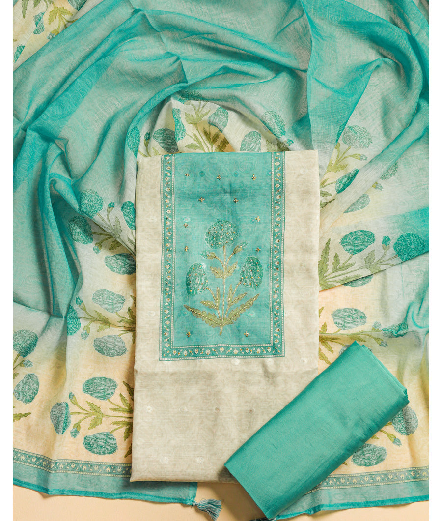 CHANDERI PRINTED SUIT SET