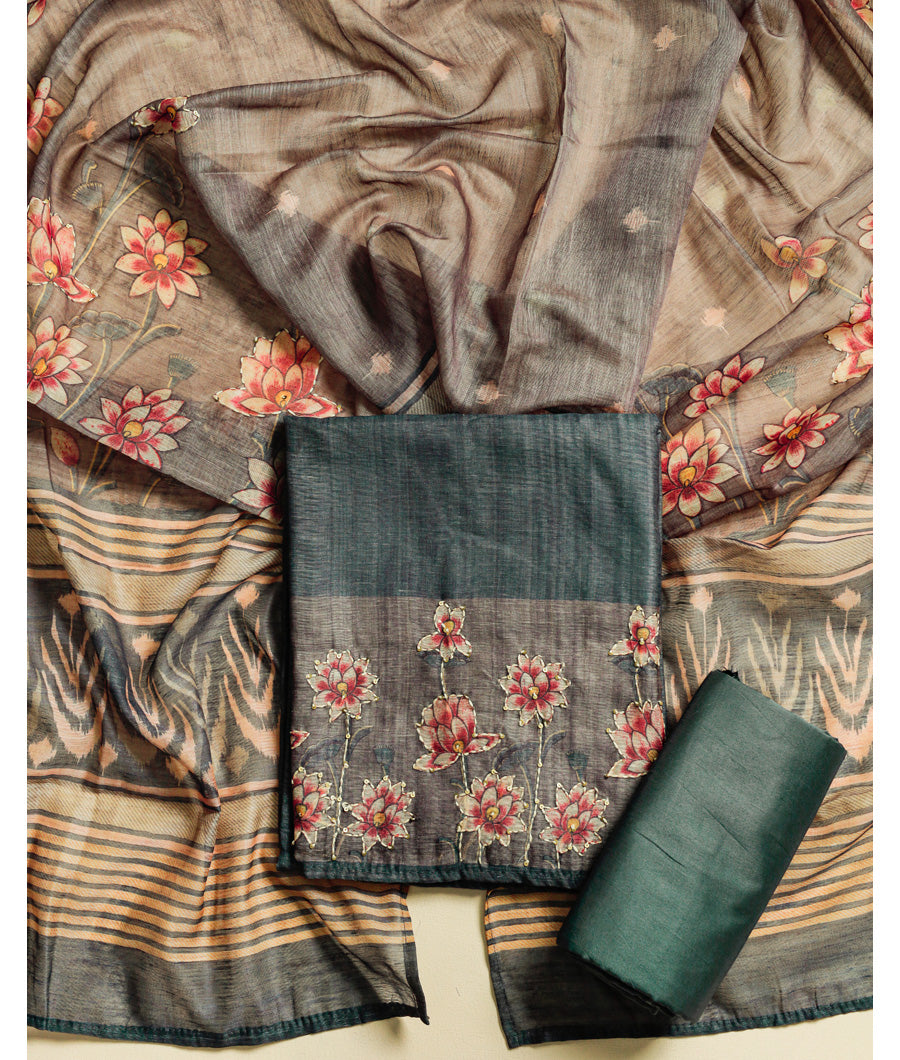 SEMI TUSSAR PRINTED SUIT SET