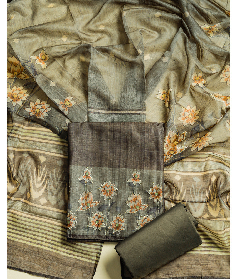 SEMI TUSSAR PRINTED SUIT SET