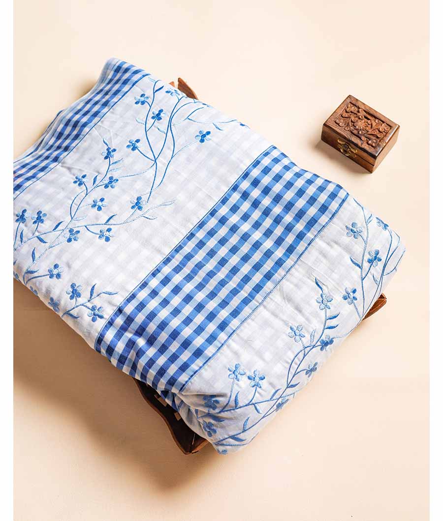 PURE MUL COTTON EMBROIDERY PATCH WORK FABRIC