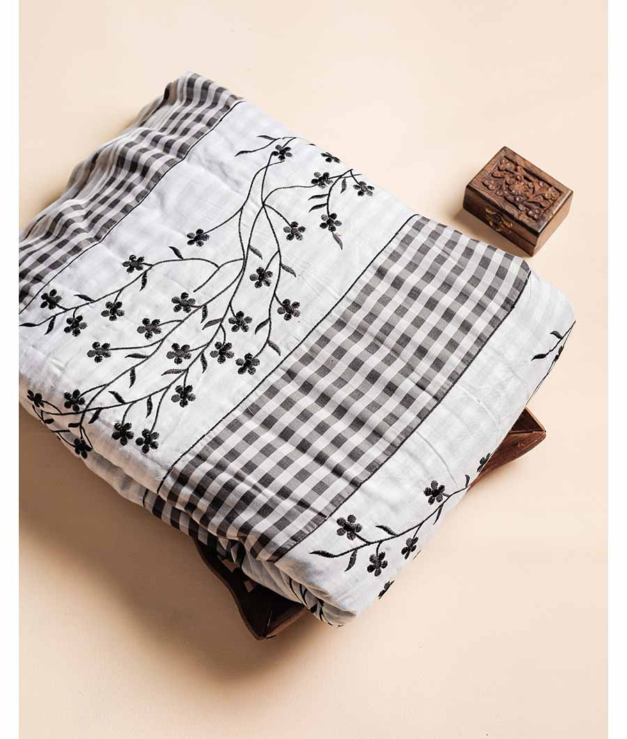 PURE MUL COTTON EMBROIDERY PATCH WORK FABRIC