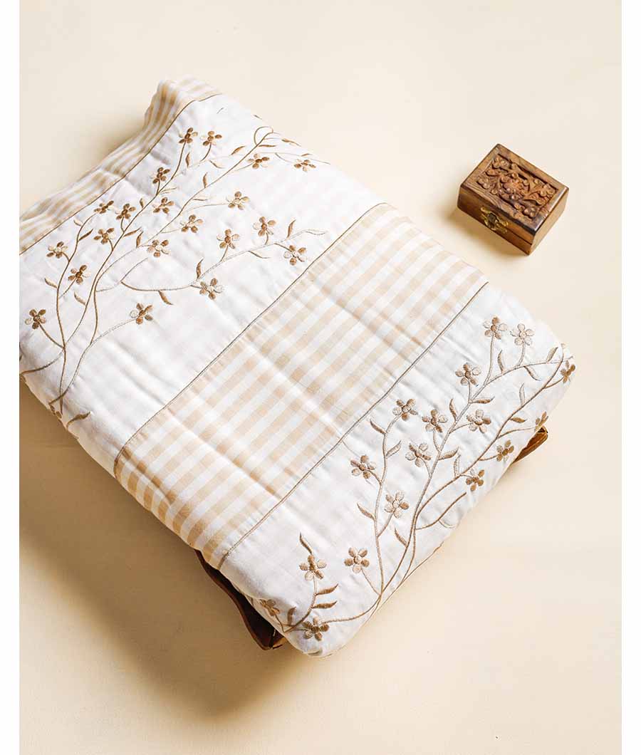 PURE MUL COTTON EMBROIDERY PATCH WORK FABRIC