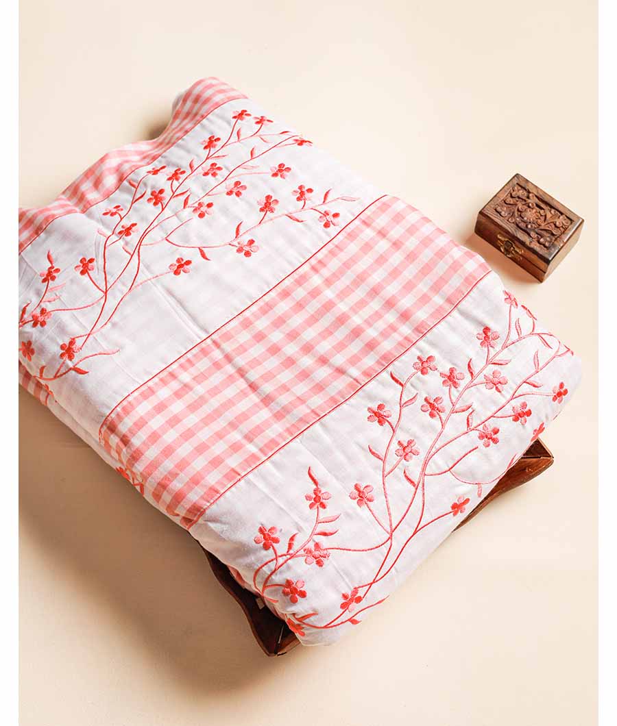 PURE MUL COTTON EMBROIDERY PATCH WORK FABRIC