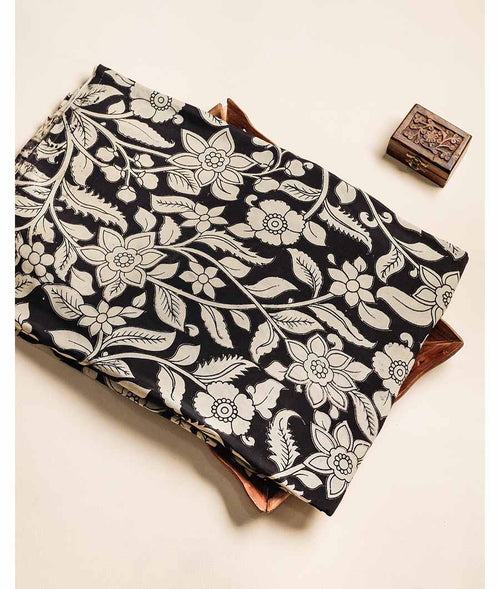 Assam silk kalamkari printed fabric