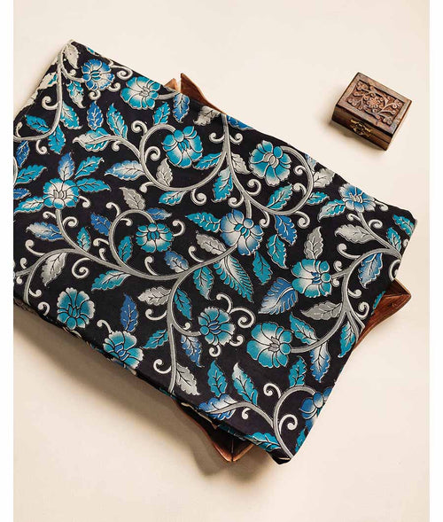 Assam silk kalamkari printed fabric