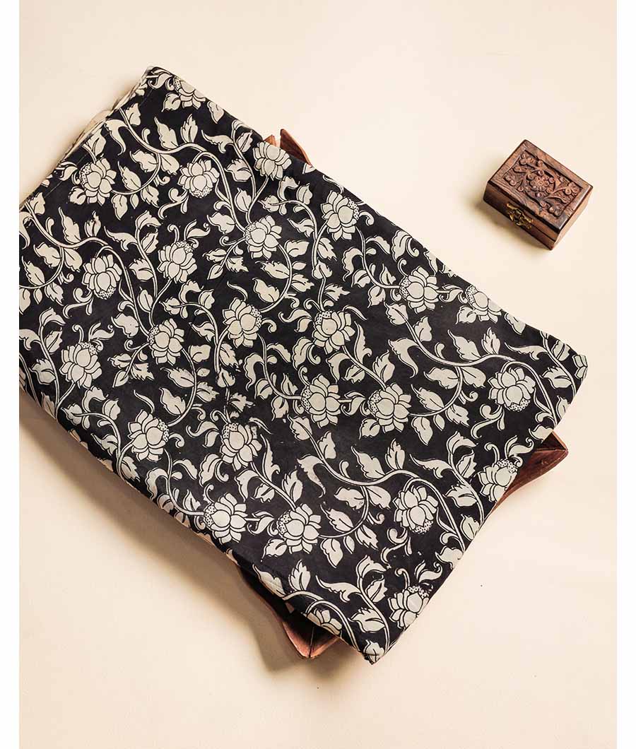 Assam silk kalamkari printed fabric