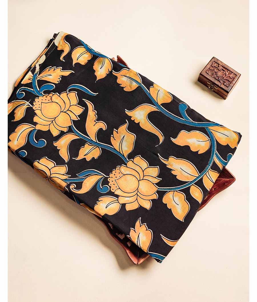 Assam silk kalamkari printed fabric