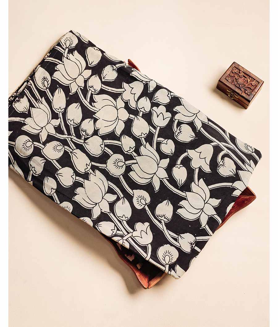 Assam silk kalamkari printed fabric