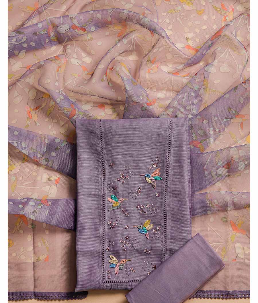 KOTA SILK EMBROIDERED SUIT SET