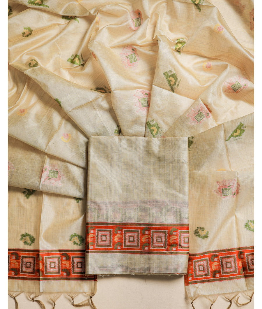 CHANDERI SILK JAMDHANI SUIT SET