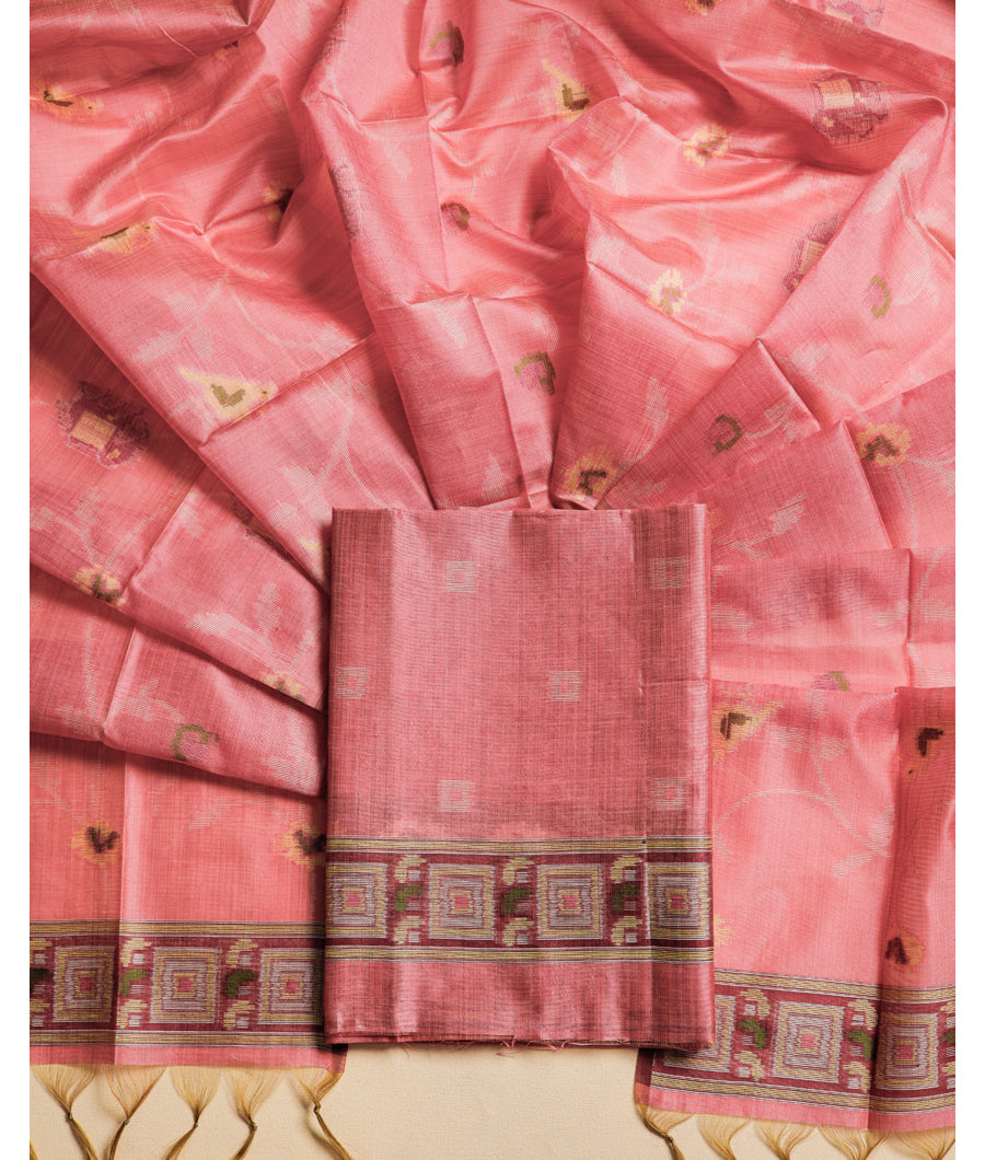 CHANDERI SILK JAMDHANI SUIT SET