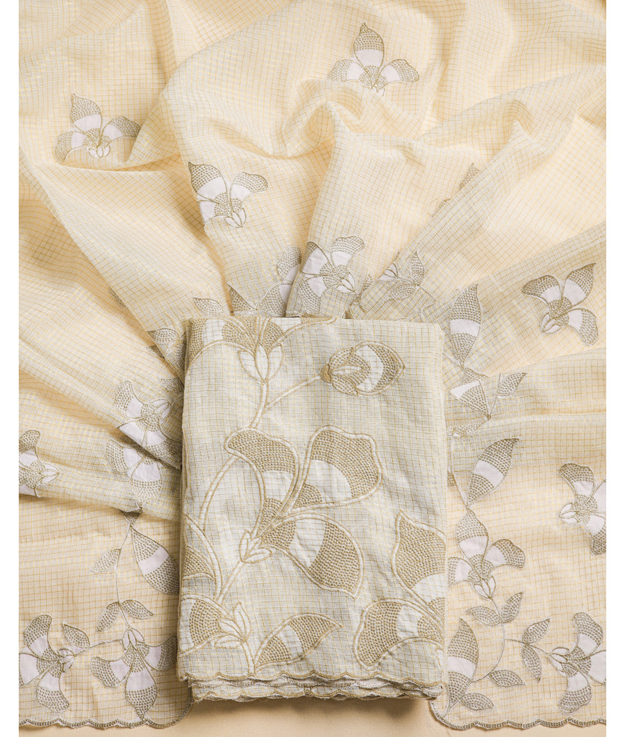 PURE CHANDERI APPLIQUE WORK SUIT SET