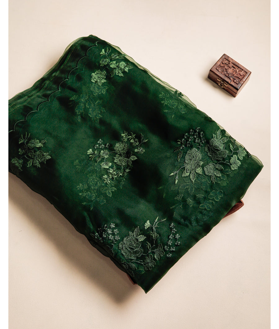 PURE ORGANZA EMBROIDERED FABRIC