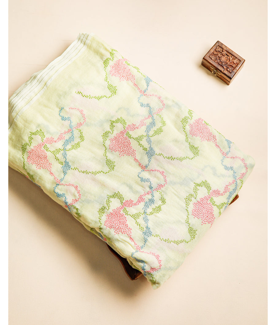 PURE LINEN EMBROIDERED FABRIC