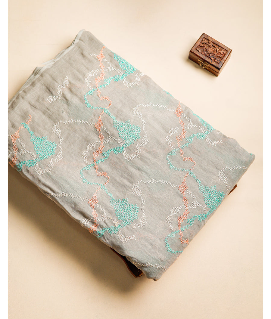 PURE LINEN EMBROIDERED FABRIC