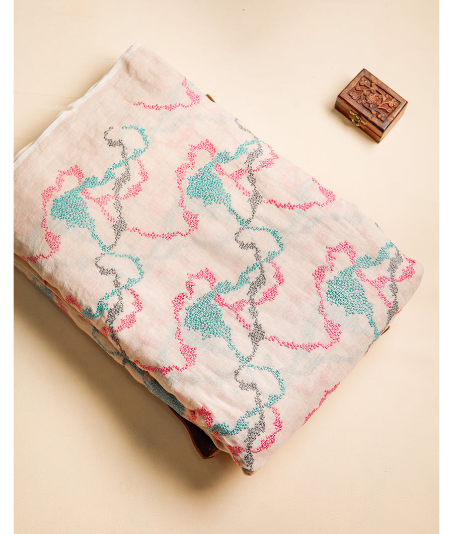 PURE LINEN EMBROIDERED FABRIC