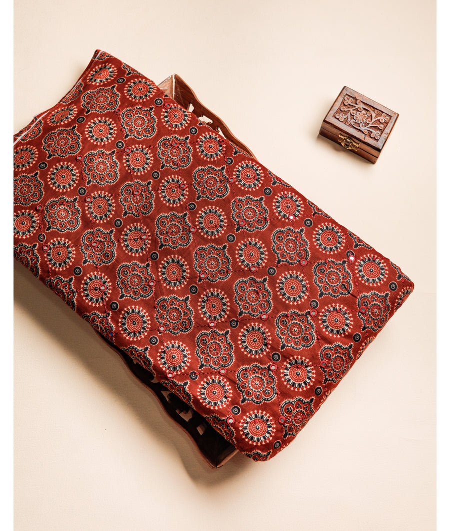 COTTON PRINTED MIRROR WORK FABRIC