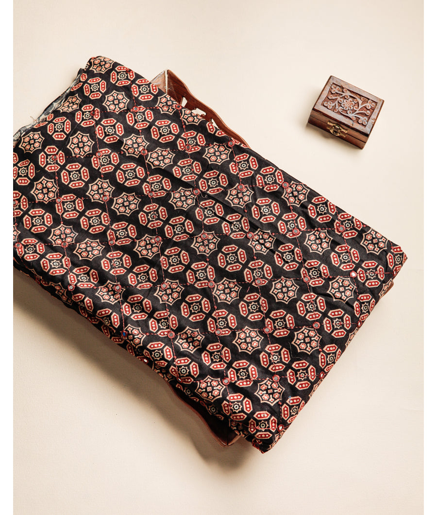 COTTON PRINTED MIRROR WORK FABRIC