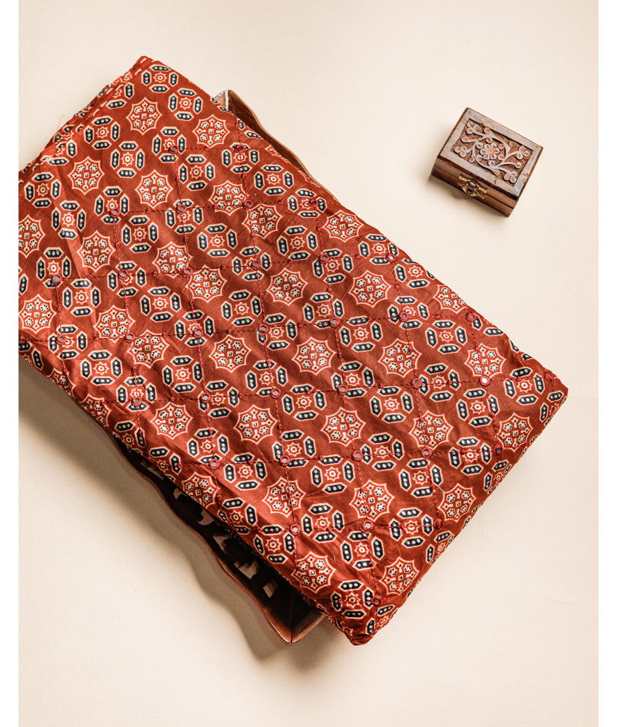 COTTON PRINTED MIRROR WORK FABRIC