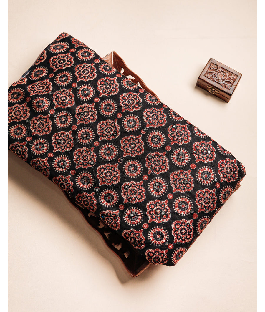 COTTON PRINTED MIRROR WORK FABRIC
