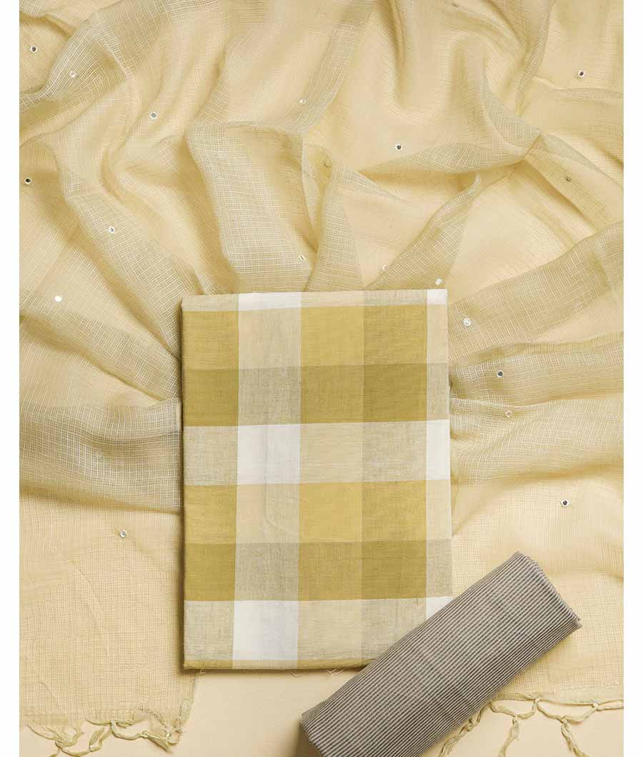 COTTON WOVEN WITH KOTA DUPATTA  SUIT SET