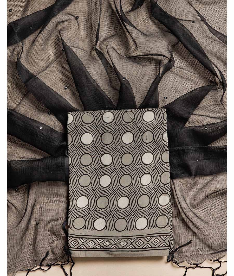 COTTON HANDBLOCK WITH KOTA DUPATTA  SUIT SET