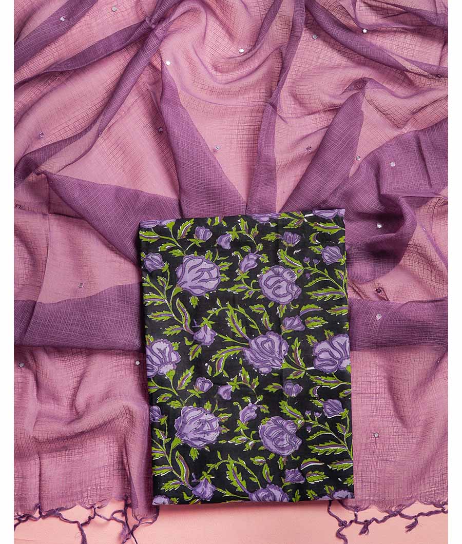 COTTON HANDBLOCK WITH KOTA DUPATTA  SUIT SET