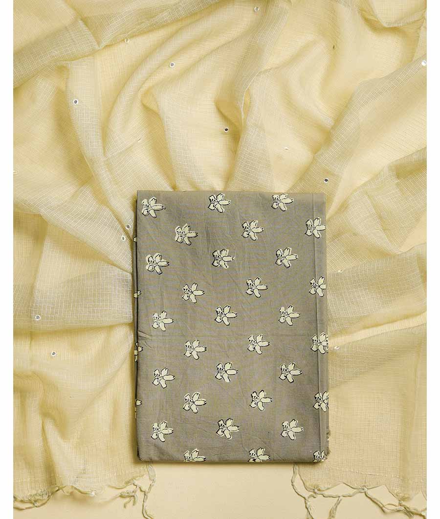 COTTON HANDBLOCK WITH KOTA DUPATTA  SUIT SET