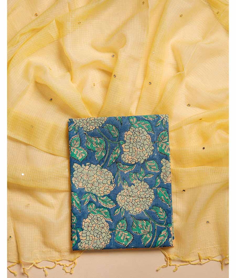 COTTON HANDBLOCK WITH KOTA DUPATTA  SUIT SET