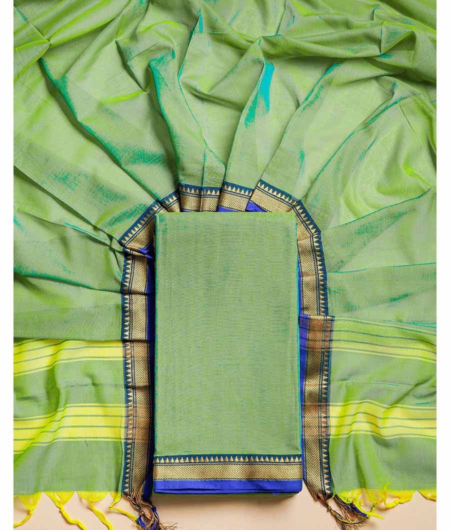 PURE HANDLOOM MERCIDICED NARAYANPET SUIT SET