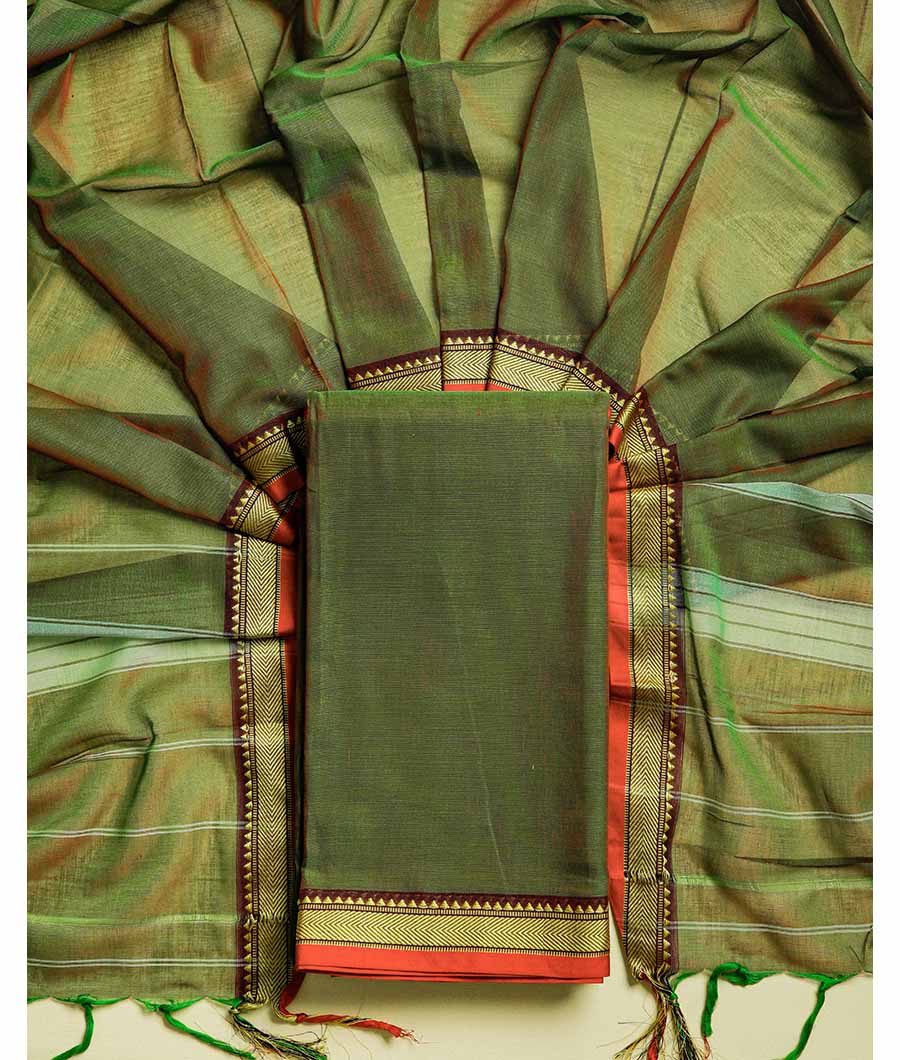PURE HANDLOOM MERCIDICED NARAYANPET SUIT SET