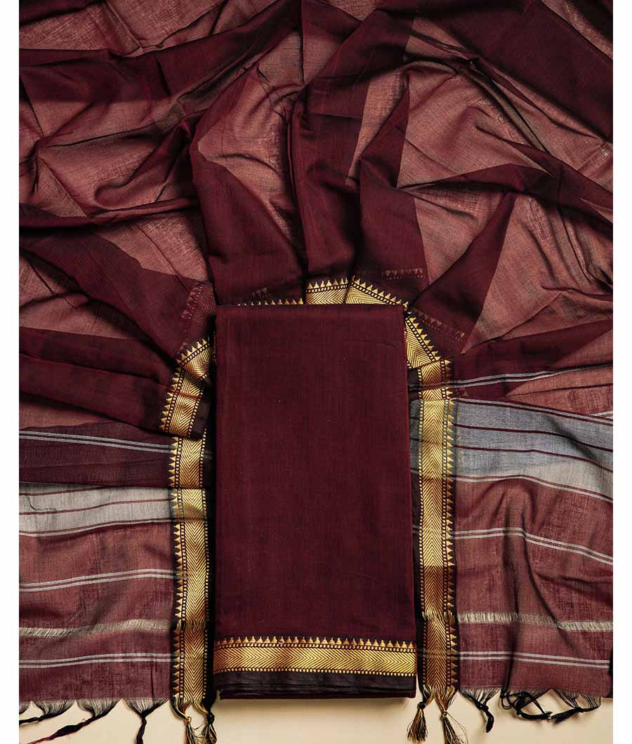 PURE HANDLOOM MERCIDICED NARAYANPET SUIT SET