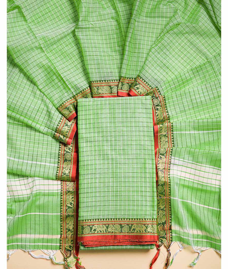 PURE HANDLOOM MERCIDICED NARAYANPET SUIT SET